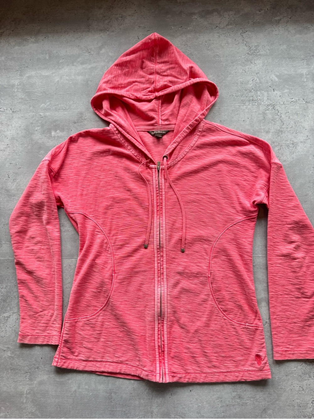 Tommy Bahama 100% Cotton Mineral Wash Hoodie, Size XS, Coral, Coastal Beach